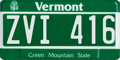 VT license plate ZVI416