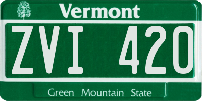 VT license plate ZVI420