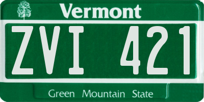 VT license plate ZVI421