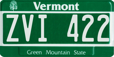 VT license plate ZVI422