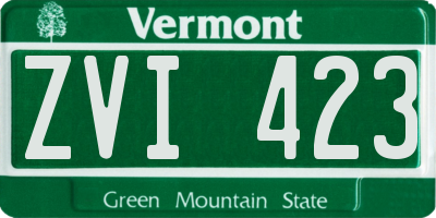 VT license plate ZVI423