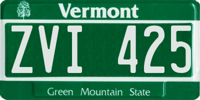 VT license plate ZVI425