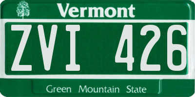 VT license plate ZVI426