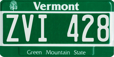 VT license plate ZVI428