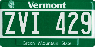 VT license plate ZVI429