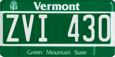 VT license plate ZVI430