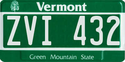 VT license plate ZVI432