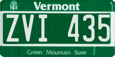 VT license plate ZVI435