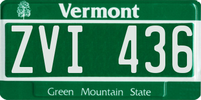 VT license plate ZVI436