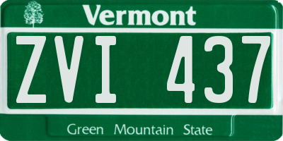 VT license plate ZVI437