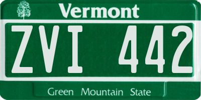 VT license plate ZVI442