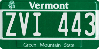 VT license plate ZVI443