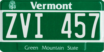 VT license plate ZVI457