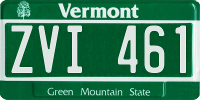 VT license plate ZVI461