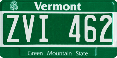 VT license plate ZVI462