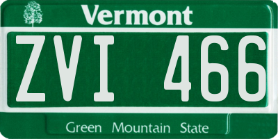 VT license plate ZVI466