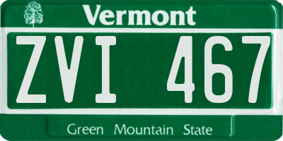 VT license plate ZVI467