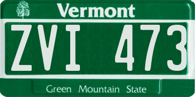 VT license plate ZVI473