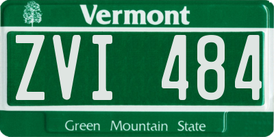 VT license plate ZVI484