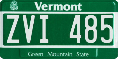 VT license plate ZVI485