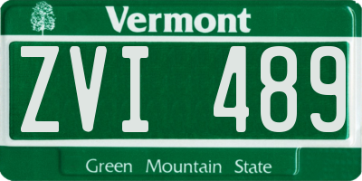 VT license plate ZVI489