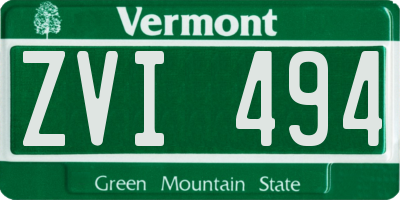 VT license plate ZVI494