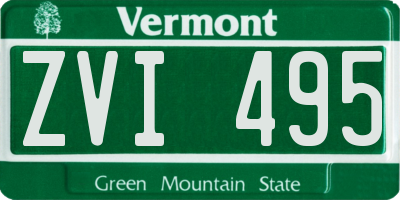 VT license plate ZVI495