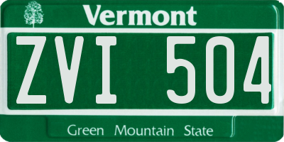 VT license plate ZVI504