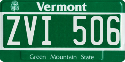VT license plate ZVI506