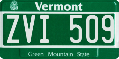 VT license plate ZVI509