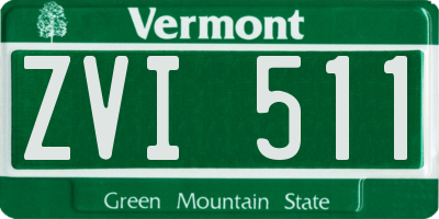 VT license plate ZVI511