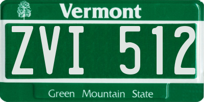 VT license plate ZVI512