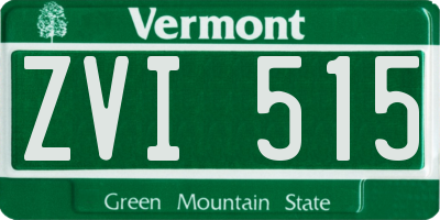VT license plate ZVI515