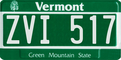 VT license plate ZVI517