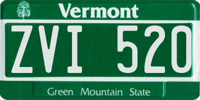 VT license plate ZVI520