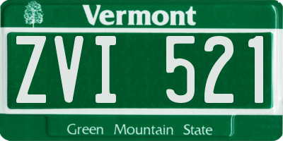 VT license plate ZVI521
