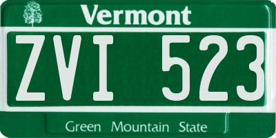 VT license plate ZVI523