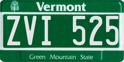 VT license plate ZVI525