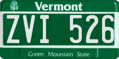 VT license plate ZVI526
