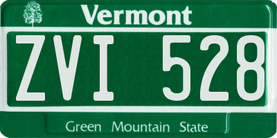 VT license plate ZVI528