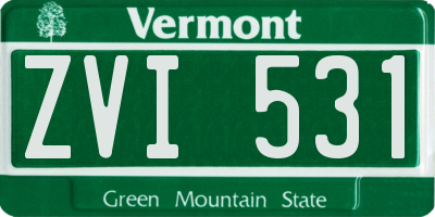 VT license plate ZVI531