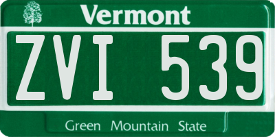 VT license plate ZVI539