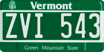 VT license plate ZVI543