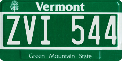 VT license plate ZVI544