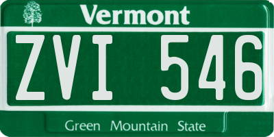 VT license plate ZVI546