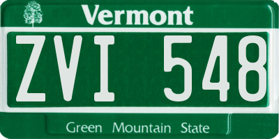 VT license plate ZVI548
