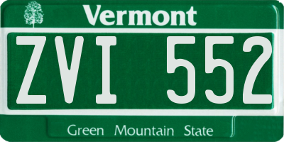 VT license plate ZVI552