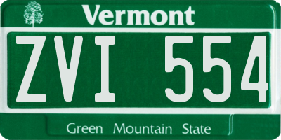 VT license plate ZVI554