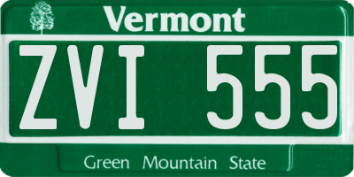 VT license plate ZVI555