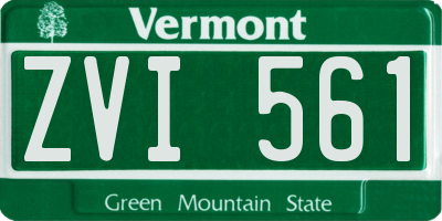 VT license plate ZVI561